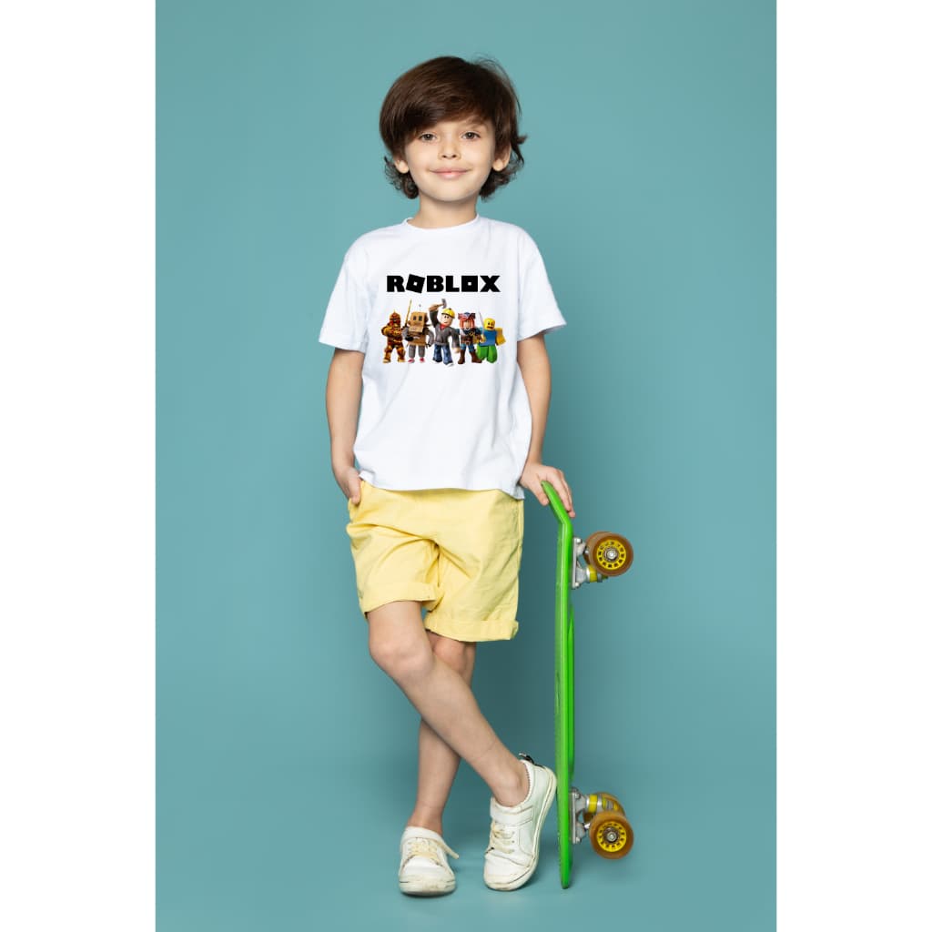 Camiseta Roblox Infantil Gola Redonda 100% Algodão
