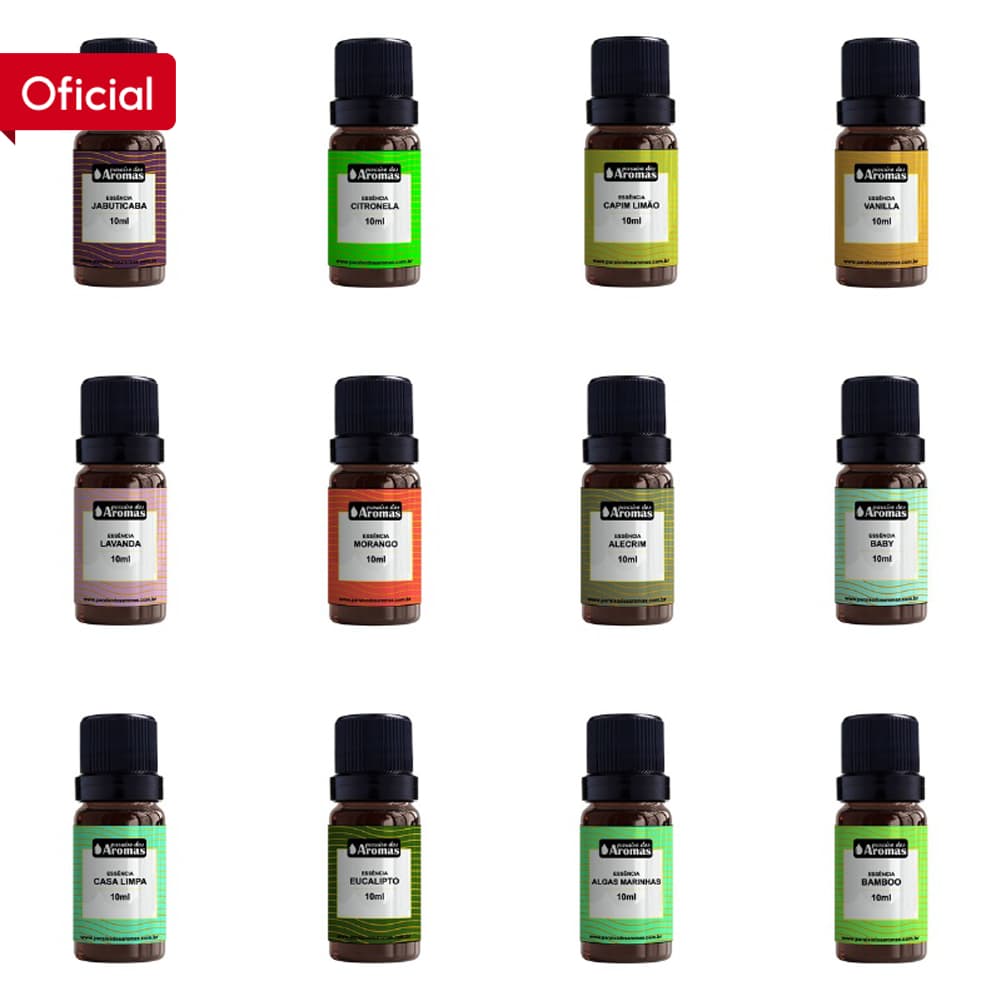 Essência Várias Fragrâncias Paraíso dos Aromas 10ml Clássica Para Aromatizador e Difusor de Aromas