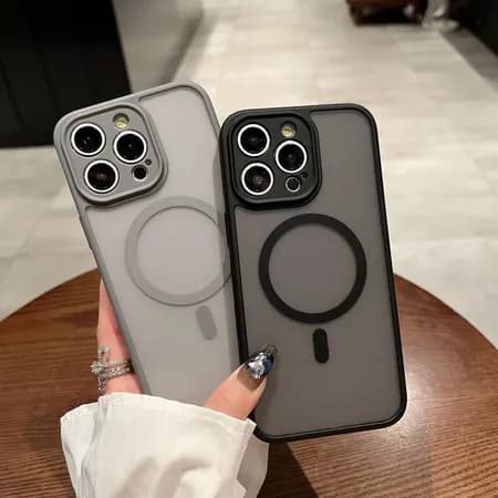 Magnético Luxo Fosco Translúcido Armadura Caso À Prova De Choque Para iPhone 12 13 14 15 16 pro max plus
