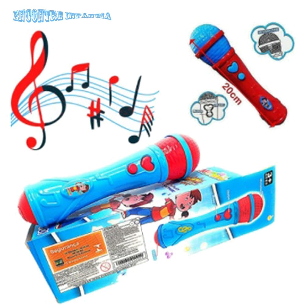 Microfone Infantil Brinquedo Sai a Voz e Musical Cantor Rock MENINO