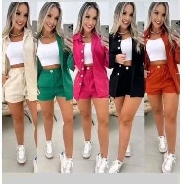 conjunto sensorial shorts+ camisa manga longa com Botões