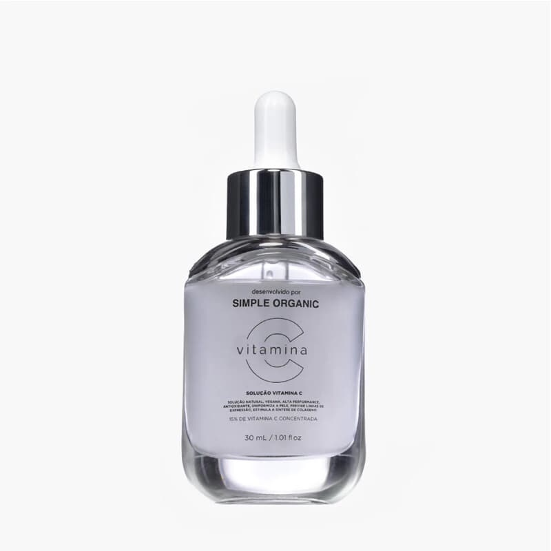 Sérum Vitamina C - Simple Organic - 30ml - Lifting, Anti Idade, Pele Oleosa, Mista, Colágeno