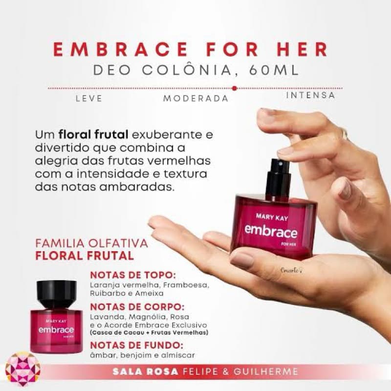 Deo Colônia Embrace para Elas 60 ml - fragrância de frutas vermelhas -