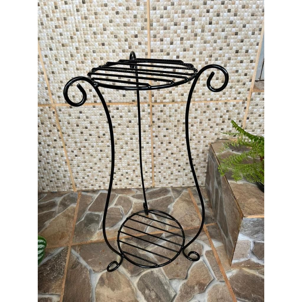 suporte para vaso de flor em ferro dois andares
