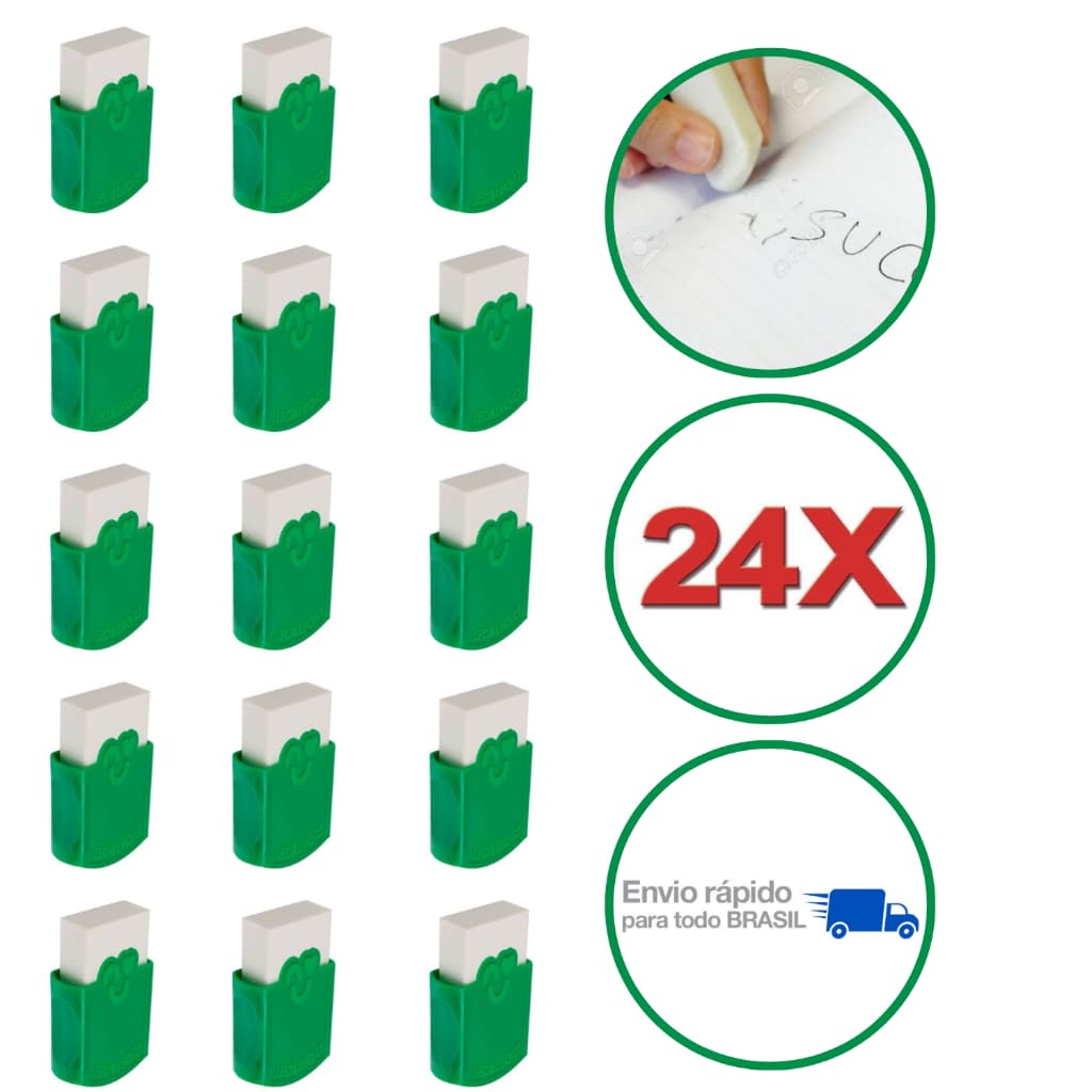 Kit 24 Borrachas Brancas C/Cinta