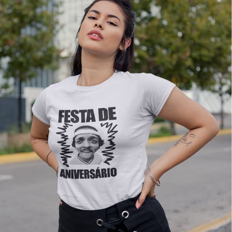 Camiseta da moda festa de aniversário feminina e masculina