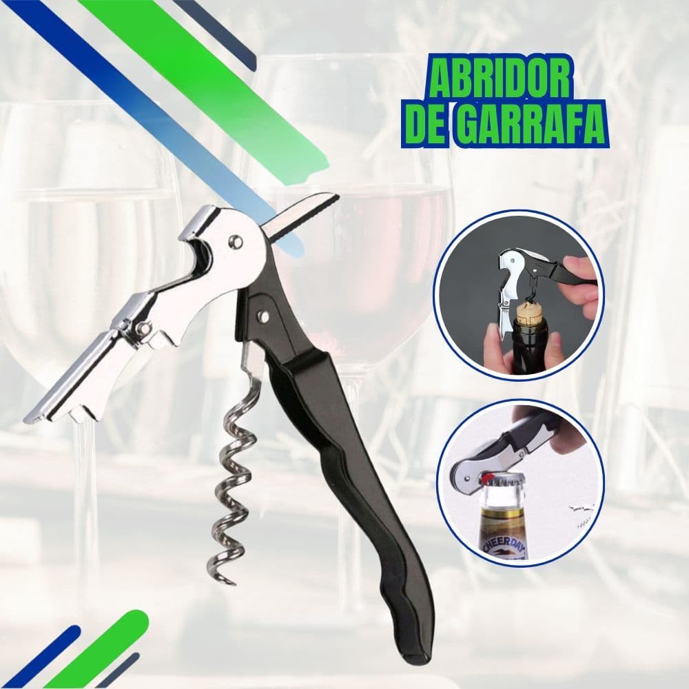 Abridor de Vinho Clink Portátil em Aço Inox