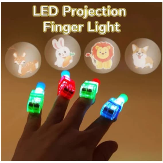 crianças LED brilho brinquedo anel dedo luz projetor de desenho animado