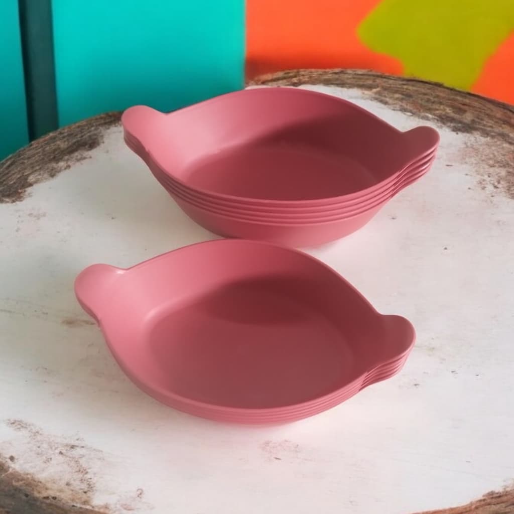 10 Petisqueira Canoa Funda Vermelha Plástico Restaurante 600 ML
