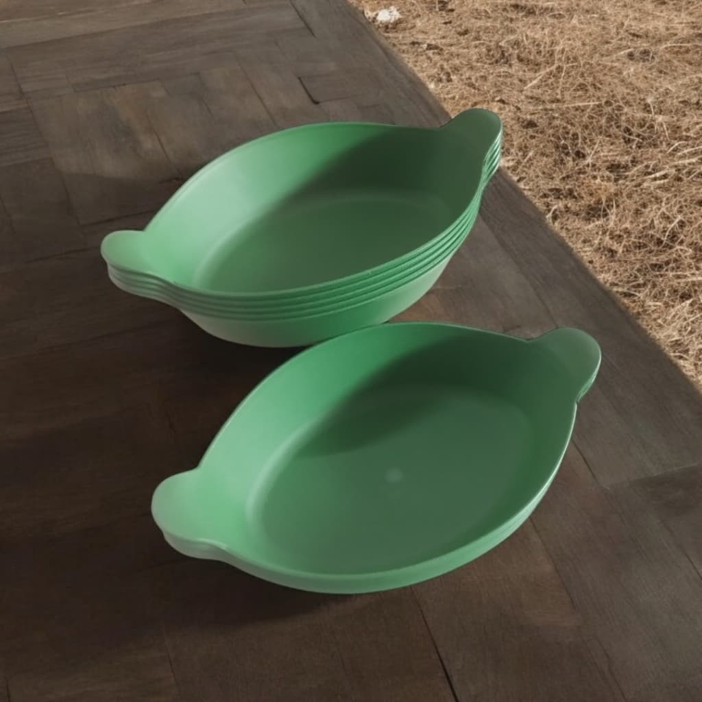 20 Petisqueira Canoa Funda Verde Plástico Restaurante 600 ML