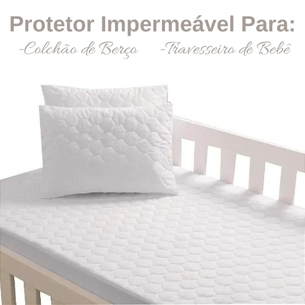 Protetor Impermeável para colchão berço e capa travesseiro