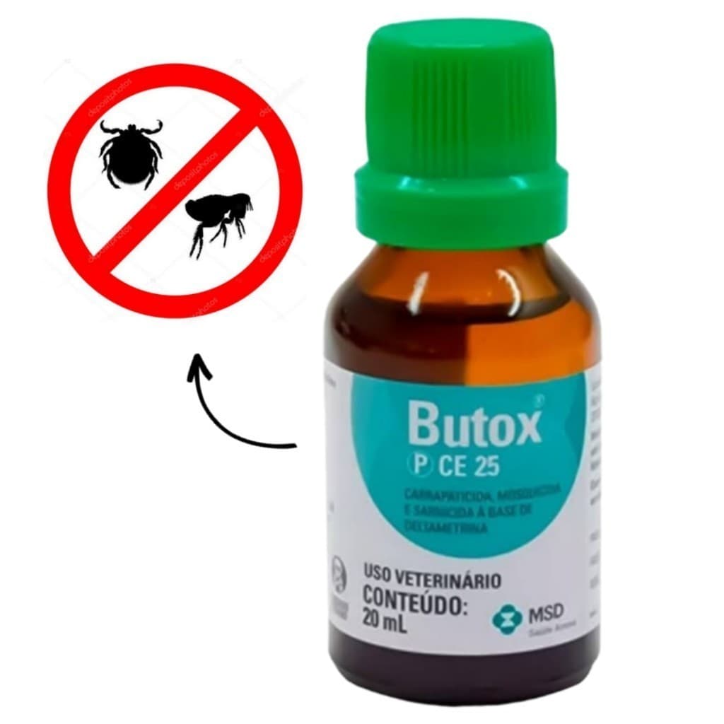Butox P 20 ml - Antipulgas Carrapaticida Sarnicida Mosquicida MSD