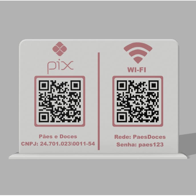 Placa PIX e WiFi com qrcode incluso - Nós geramos o qrcode - Leia a descrição do anúncio