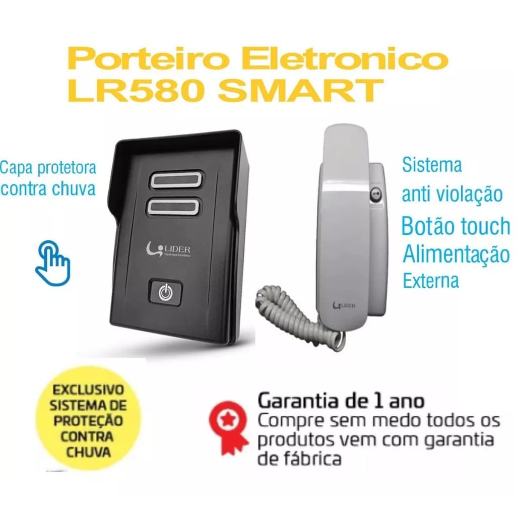 Porteiro Eletrônico Lr580 Smart Líder Interfone Residencial