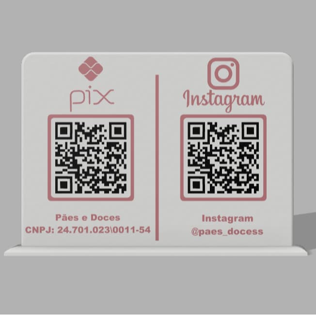 Placa PIX e Instagram com qrcode incluso - Nós geramos o qrcode - Leia a descrição do anúncio