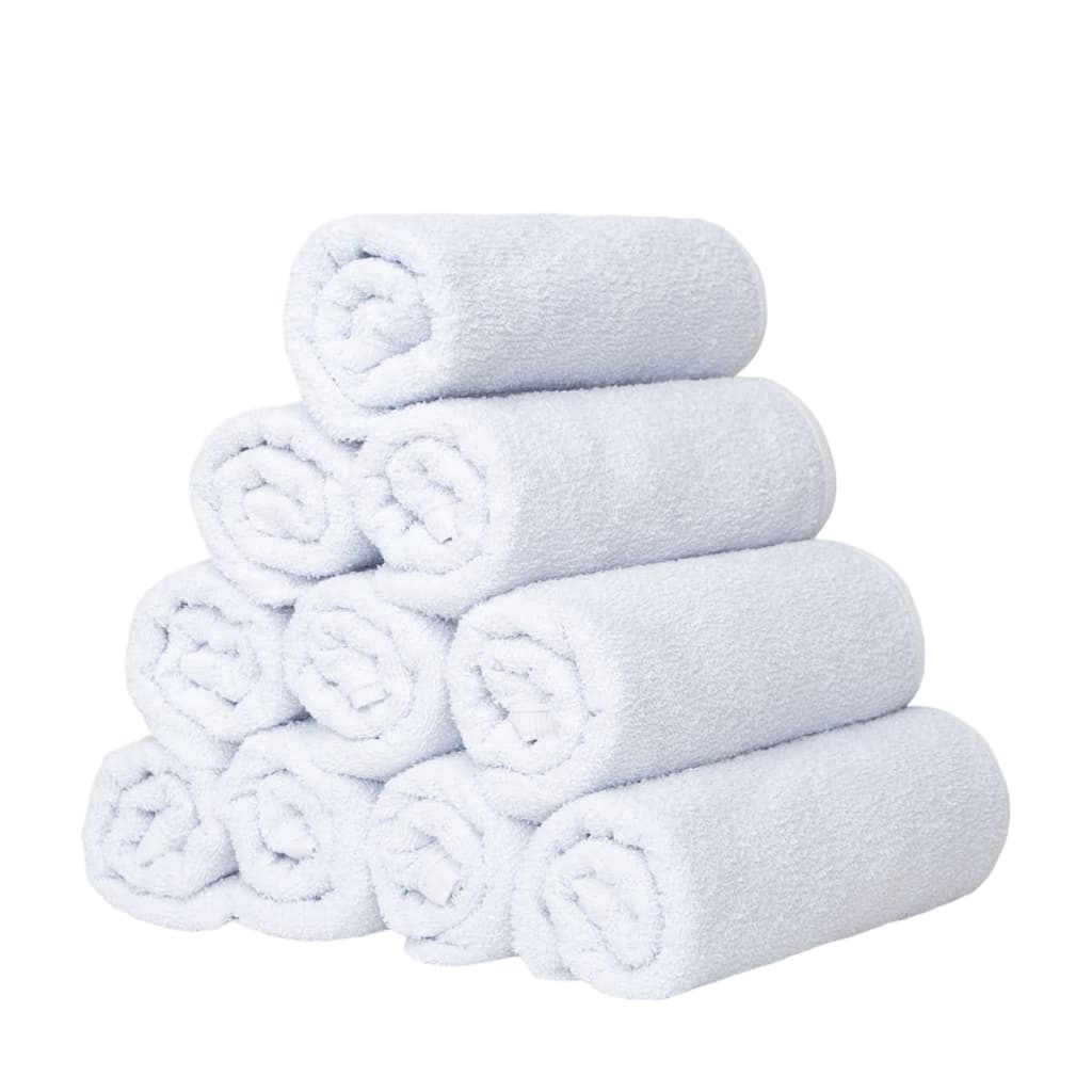Kit 10 Toalhas de Salão de Beleza Branco - Linha Jaspi - 100% Algodão
