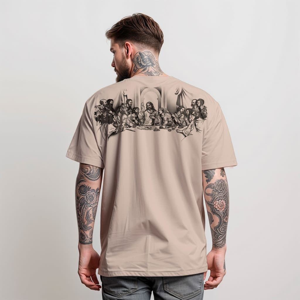 T-Shirt Masculina Santa Ceia Moda Cristã Camiseta 100% Algodão