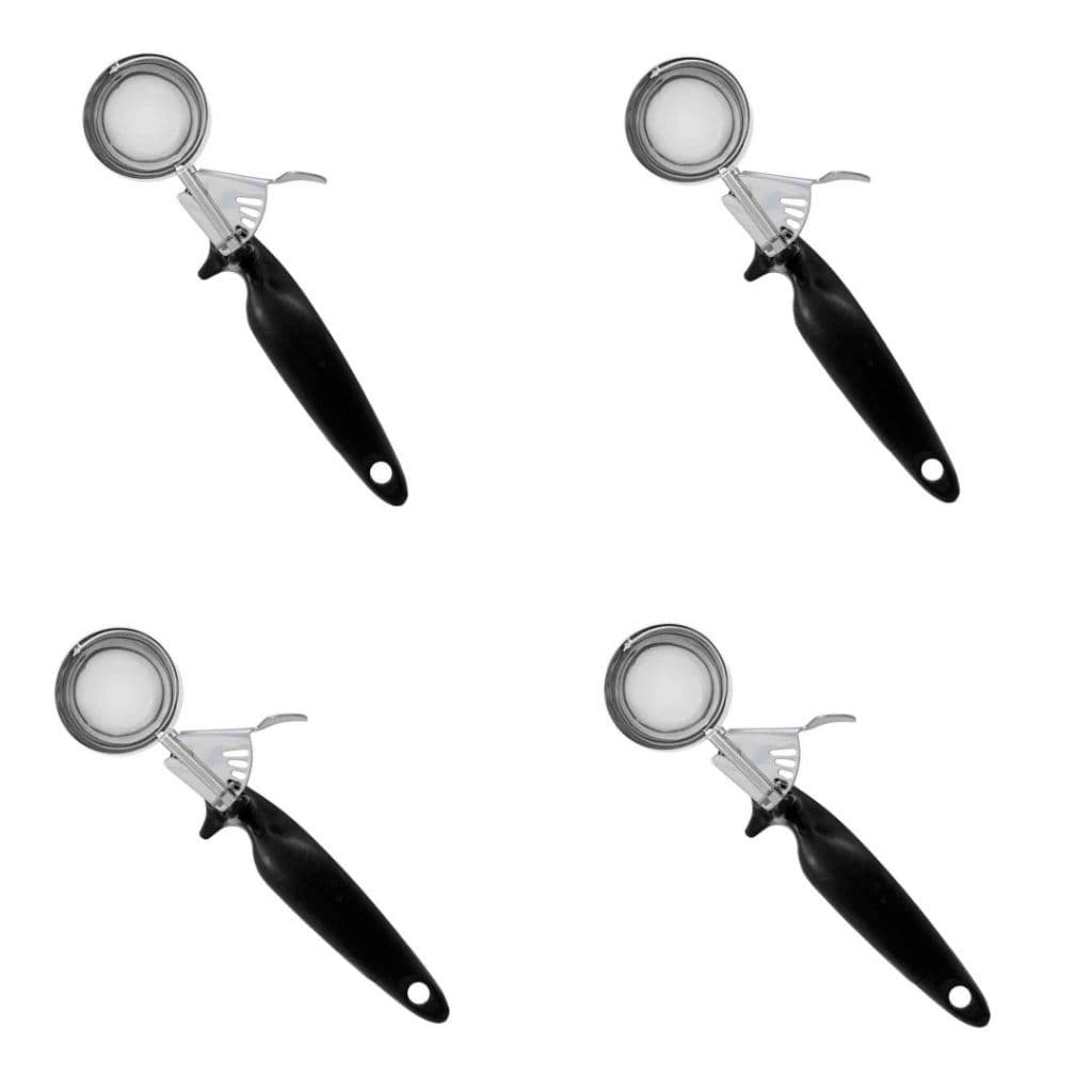 Kit 4 Colheres Para Sorvete Ejetora Em Inox 24,5x6cm