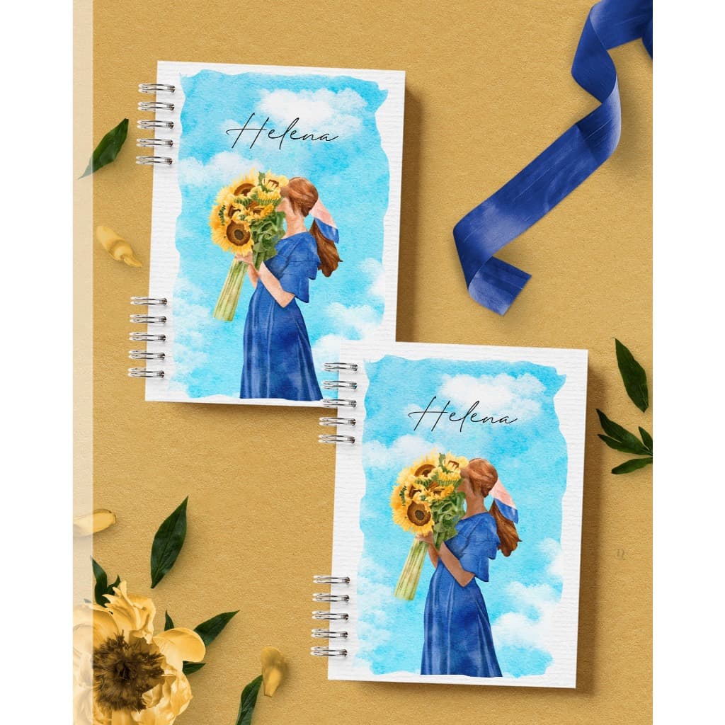 Caderno Pautado Coleção Girassol Personalizado - PRODUTO PRÉ-ENCOMENDA