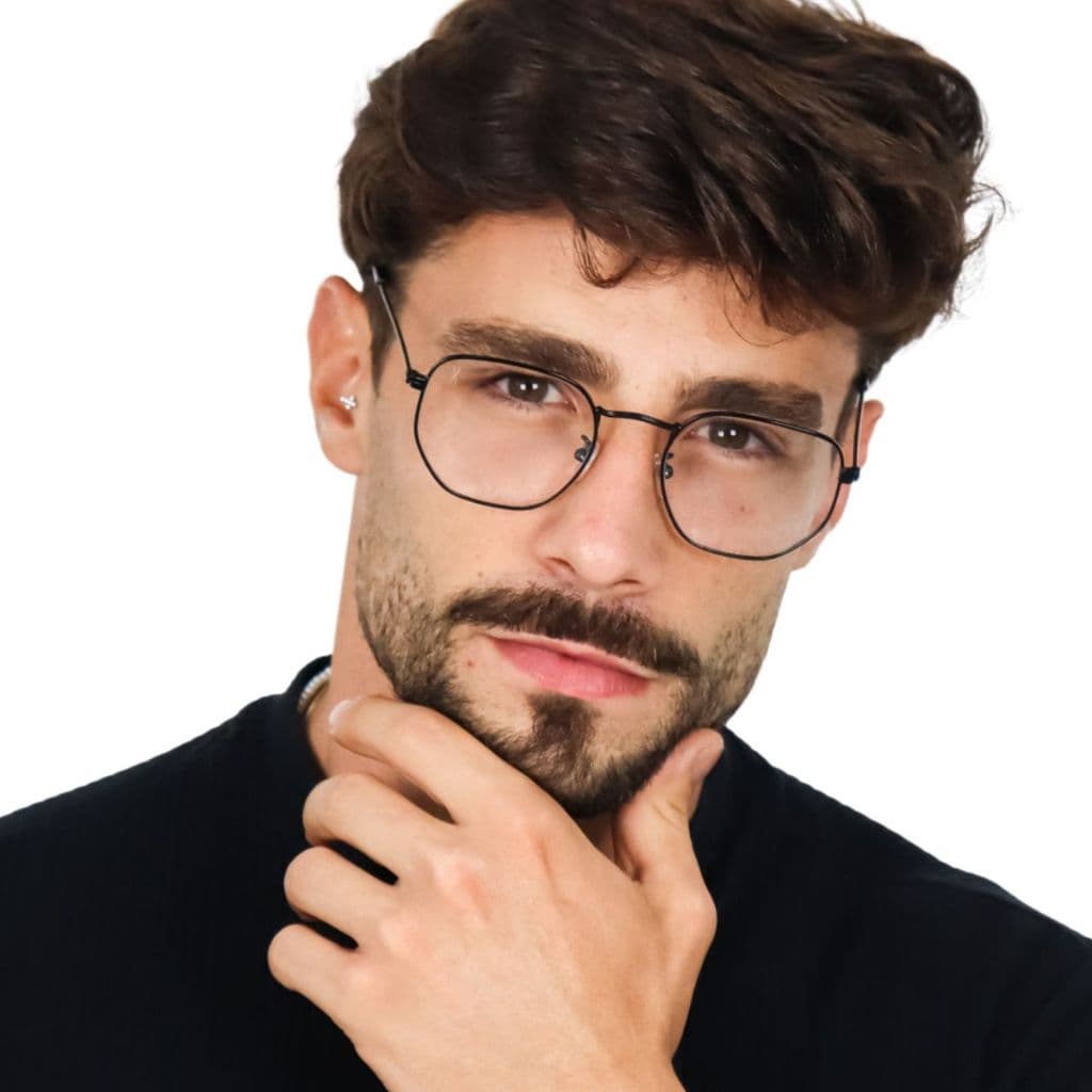 Armação Hexagonal Metal Clássico Lux Glasses Unissex Top