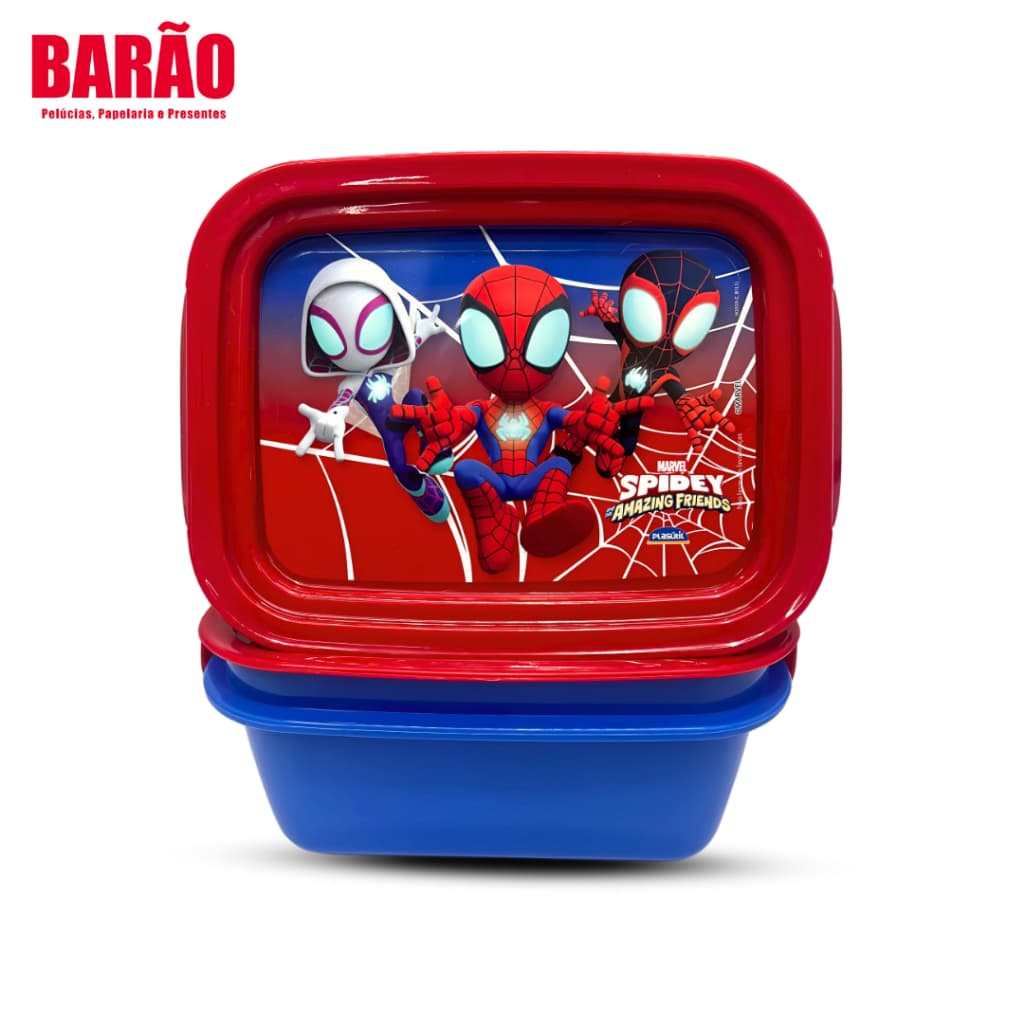 Marmita escolar homem aranha / marmita hermética plasutil / Homem-Aranha