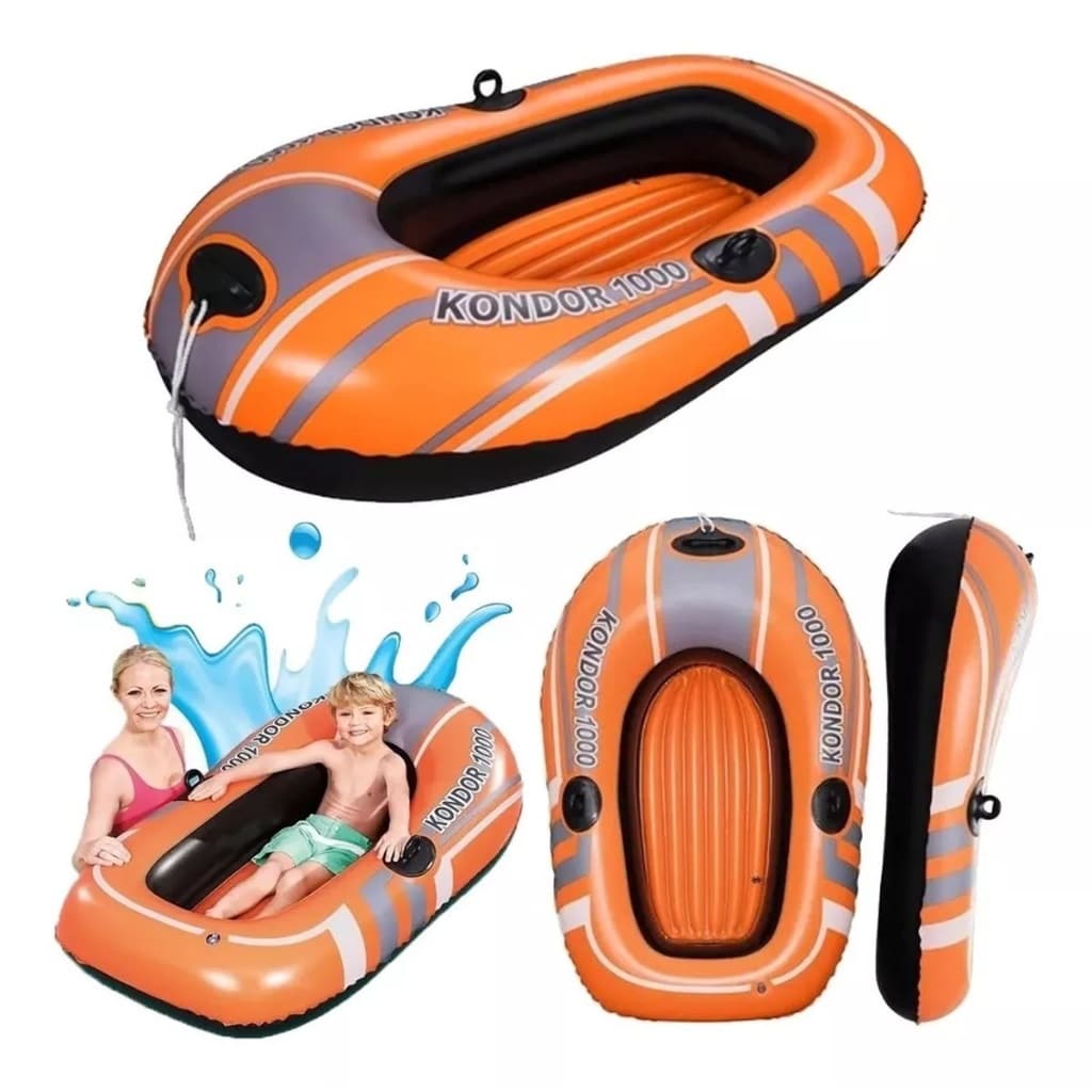Boia Inflável Bote Grande Western Com Pegador 149x85 De Vinil