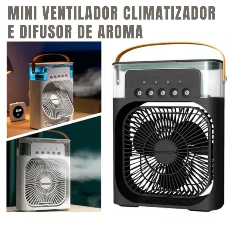 Climatizador  De Ar Ventilador Umidificador de AR Portátil C Led