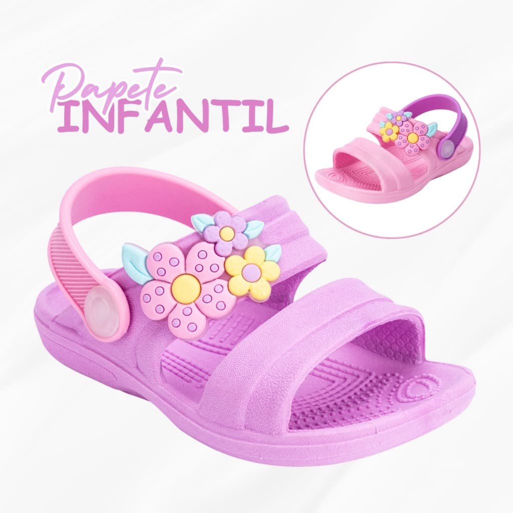 Sandália Papete Infantil Menina Chinelo Feminino Leve Confortável Lançamento