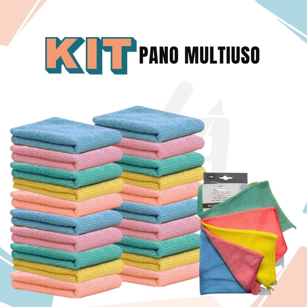 Pano de Microfibra Multiuso 25x25cm – Ideal para Limpeza sem Riscos