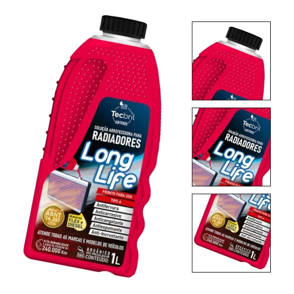 Aditivo para radiador Long Life Tec Bril Pronto para uso Rosa 1L