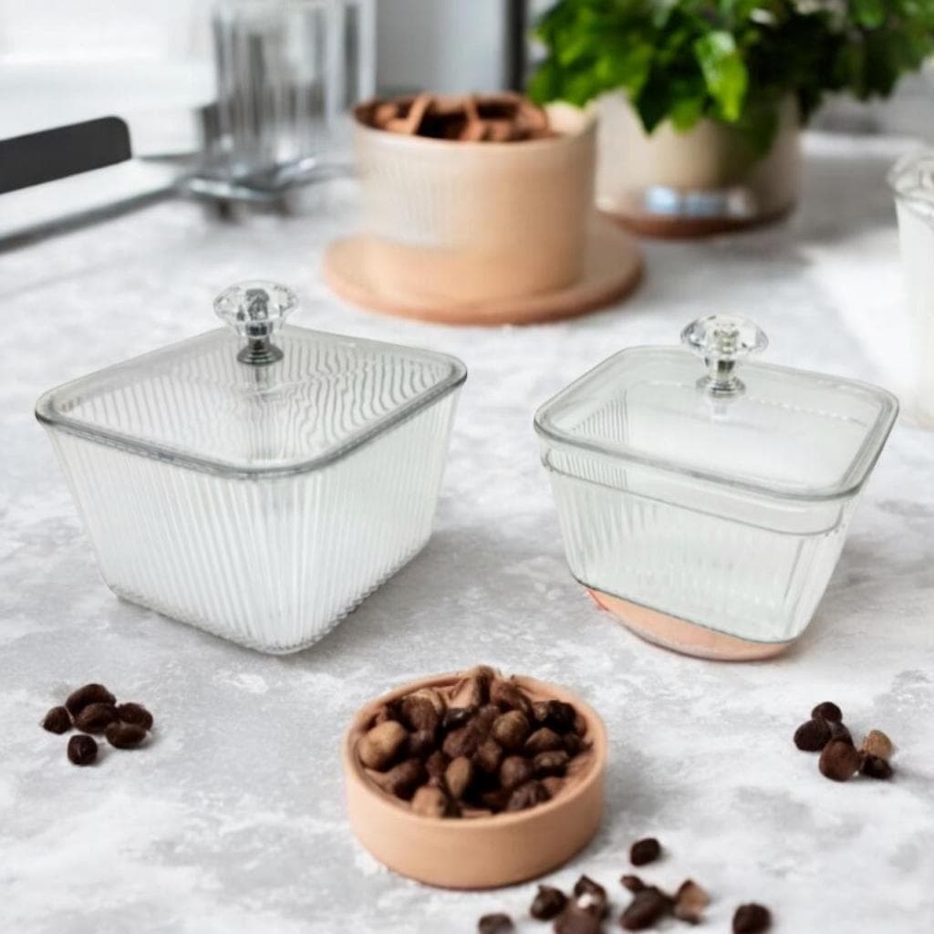 CAIXA ORGANIZADOR DE PLASTICO PET FLEXIVEL QUADRADO COM TAMPA-- HOME DESIGN