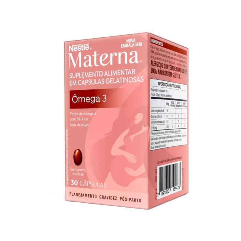 Suplemento Alimentar Nestlé Materna Ômega 3 30 Cápsulas Gelatinosas