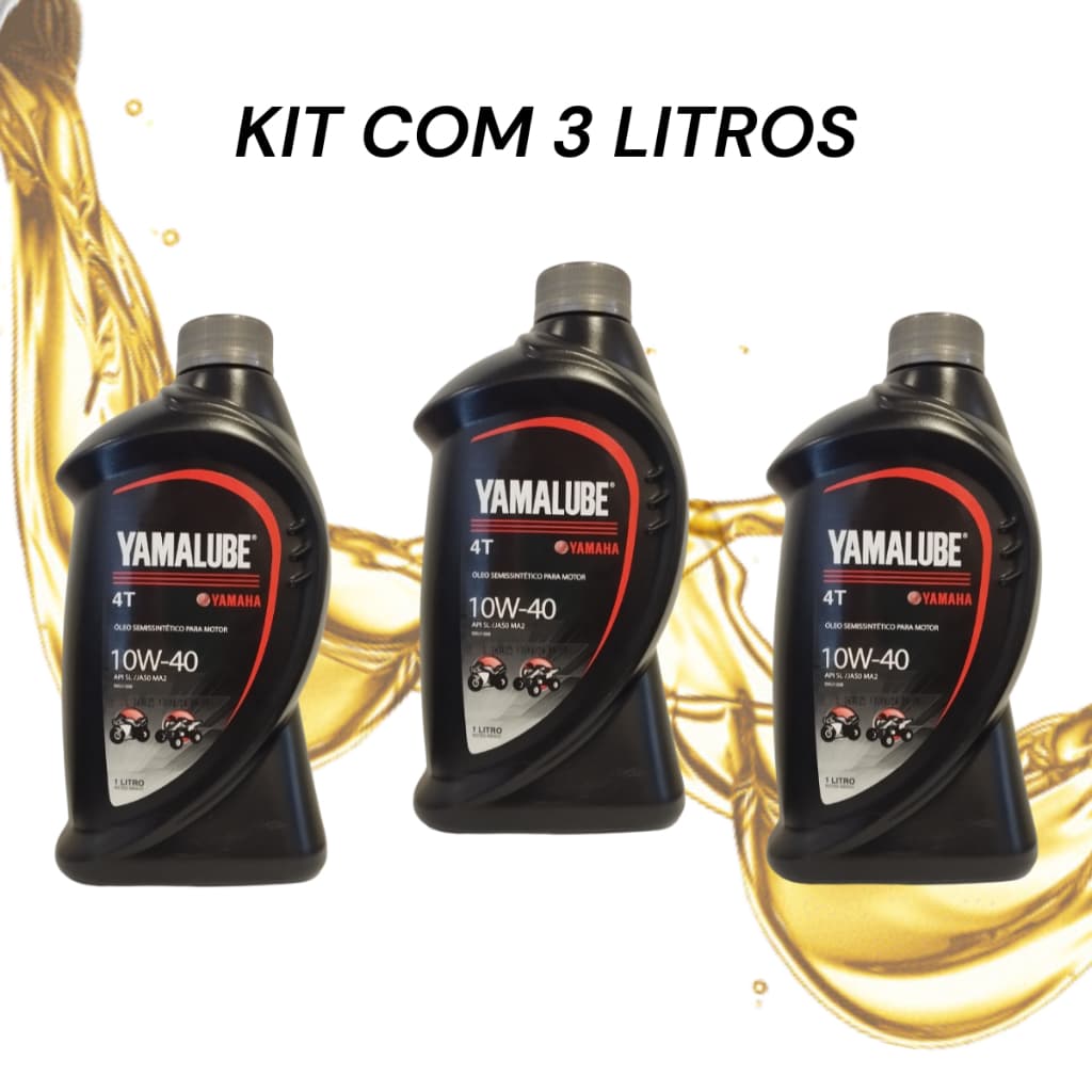Kit 3 Litros de Óleo Yamalube 10W40 Semissintético Original Yamaha (CONTÉM 3 LITROS)