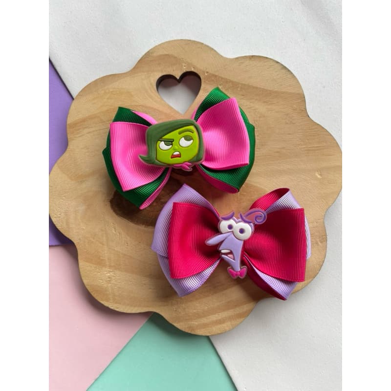 Laço de cabelo infantil divertidamente alegria/medo/nojinho