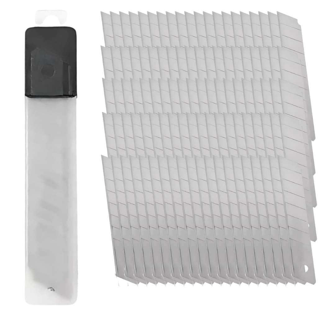 Jogo De 100 Lâminas Refil 18mm Em Aço Inox Reforçado