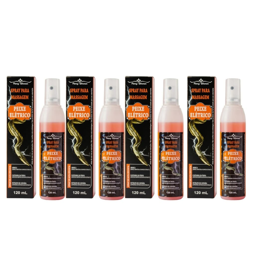 Kit 6 pray Massagem Peixe Elétrico 120ml