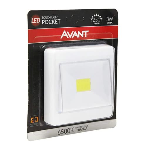 luminaria mesa,bancada Touch Light Pocket AVANT LED 6500K, 3W, PILHA 3AAA, Bivolt