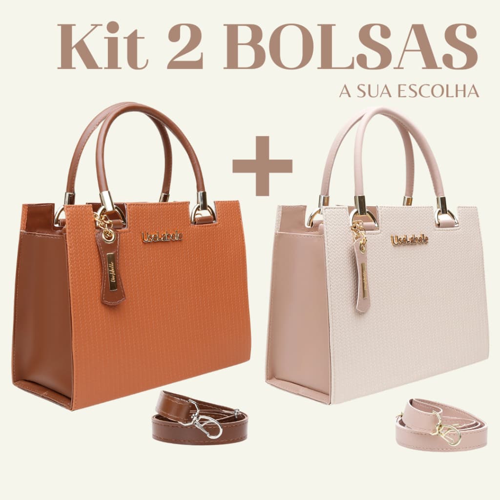Kit 2 Bolsas Femininas Original Uselabelle + 2 Alças Transversal Moderna e Elegante Oferta
