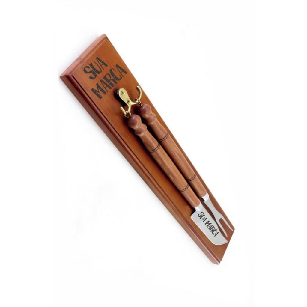 Kit Churrasco Personalizado - Cabo Logo com Suporte