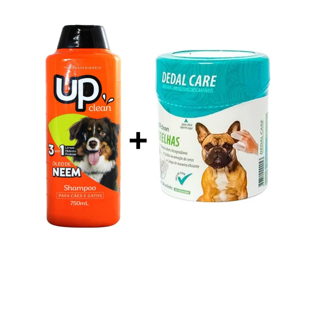 Shampoo Up Clean Óleo de Neem 750ML + Dedal Care Orelha Limpa