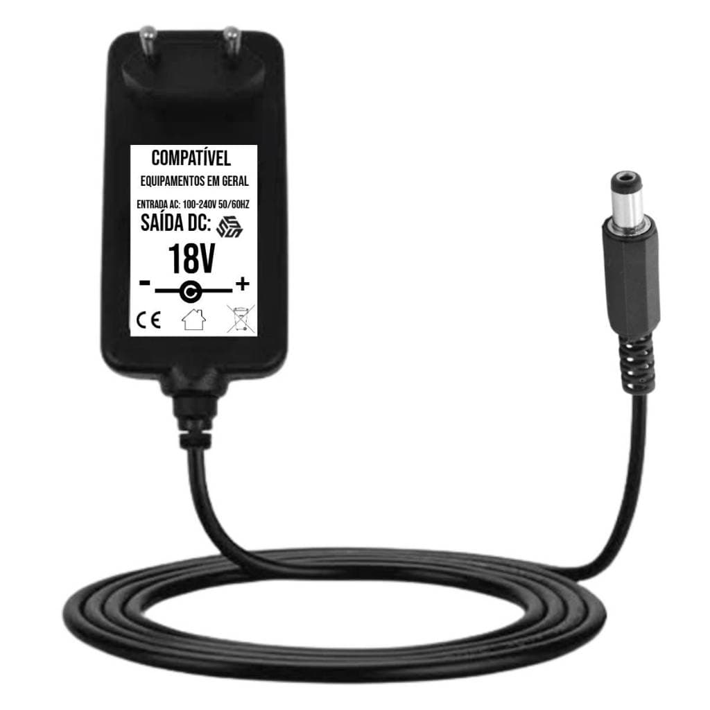 Fonte 18v Conector P4 5,5mm Externo 2,1mm Interno