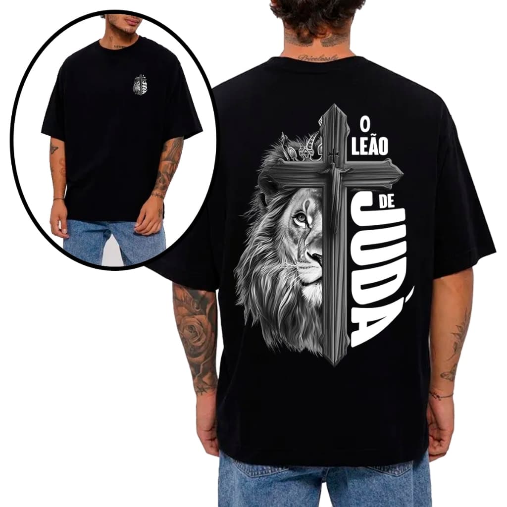 Camiseta T-shirt ou Oversized Masculina Estampa Cristã Jesus Fé Gospel Religiosa Promoção