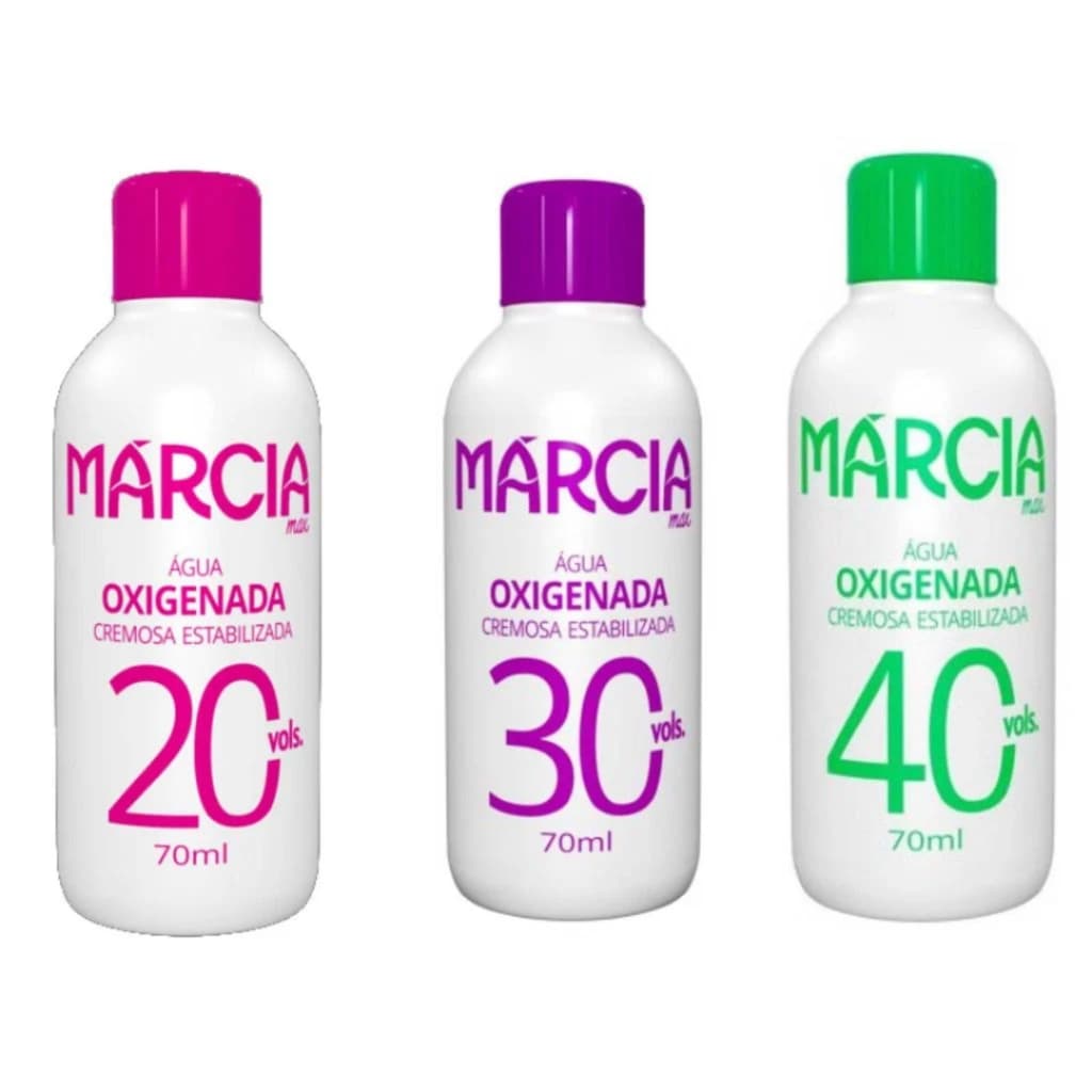 Kit 5 Água Oxigenada Cremosa Márcia 20 30 40 Volumes Revelador Profissional