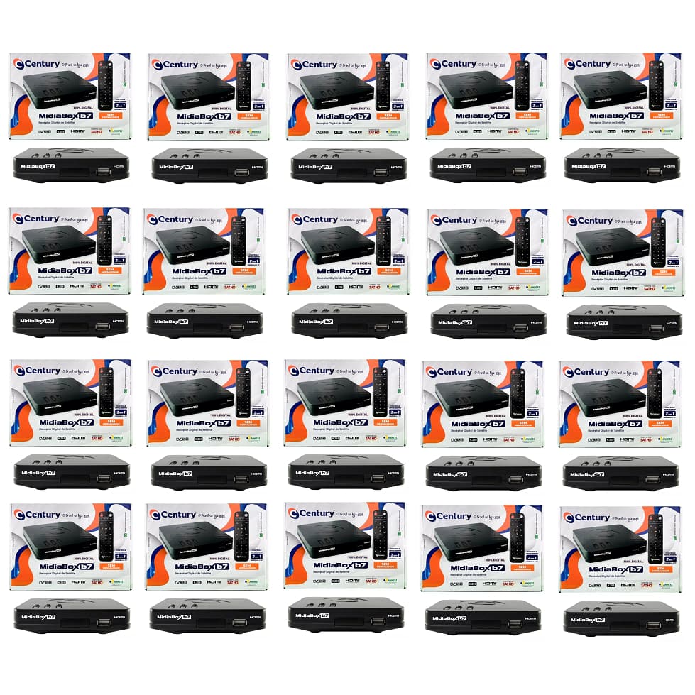 Kit 20 Receptores Century Midiabox B7 Sat HD Regional Banda KU