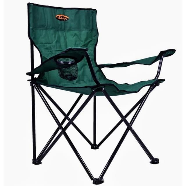 Cadeira De Praia e Camping Dobrável 120kg Verde Com Porta Copo Kala