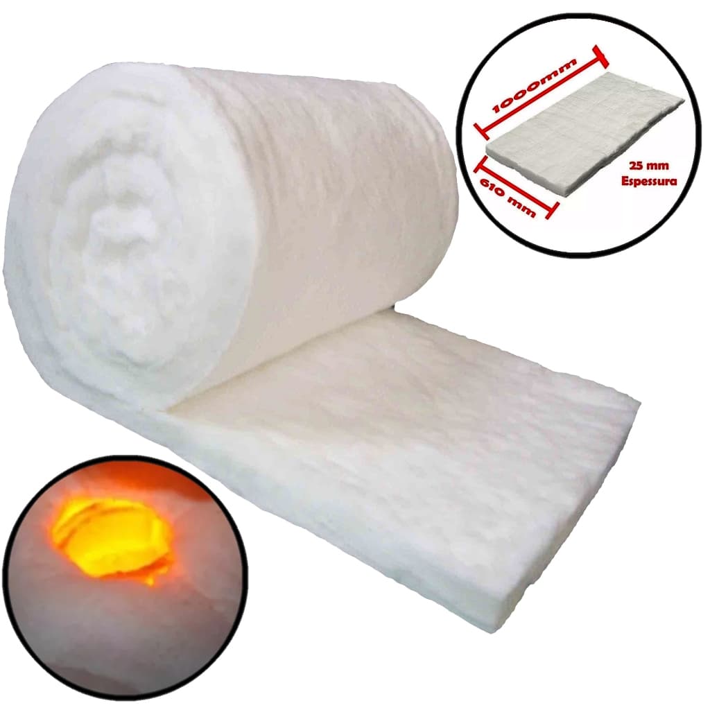 Manta Fibra Cerâmica 1000 X 610 X 25 Mm p/ Forja 1260 Graus