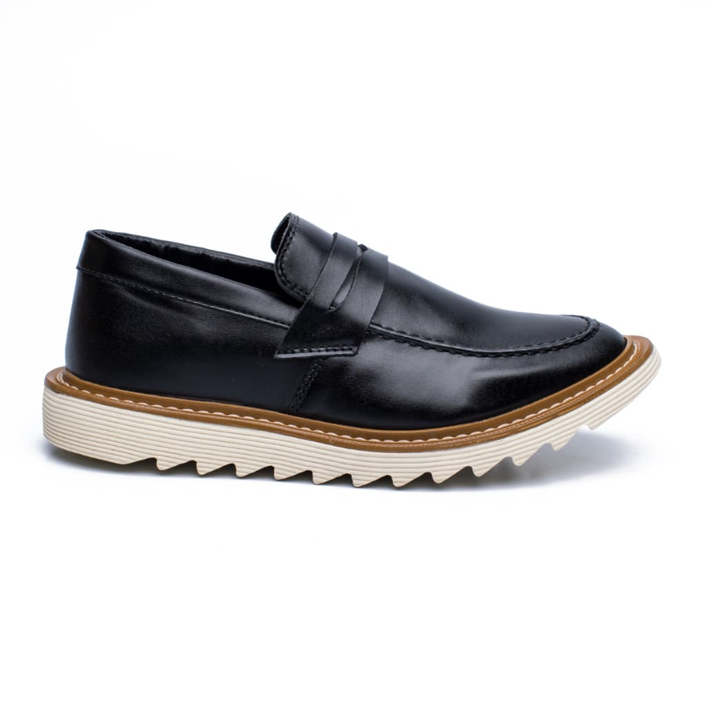 Sapato Social Masculino Preto Marrom Couro Ecológico Mocassim Casual Loafer Tratorado Confortável
