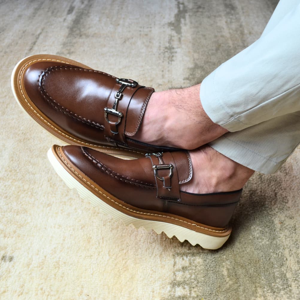 Mocassim Masculino Tratorado Bridão Sapato Casual Social Confortável Loafer Slip On Leve Trabalho