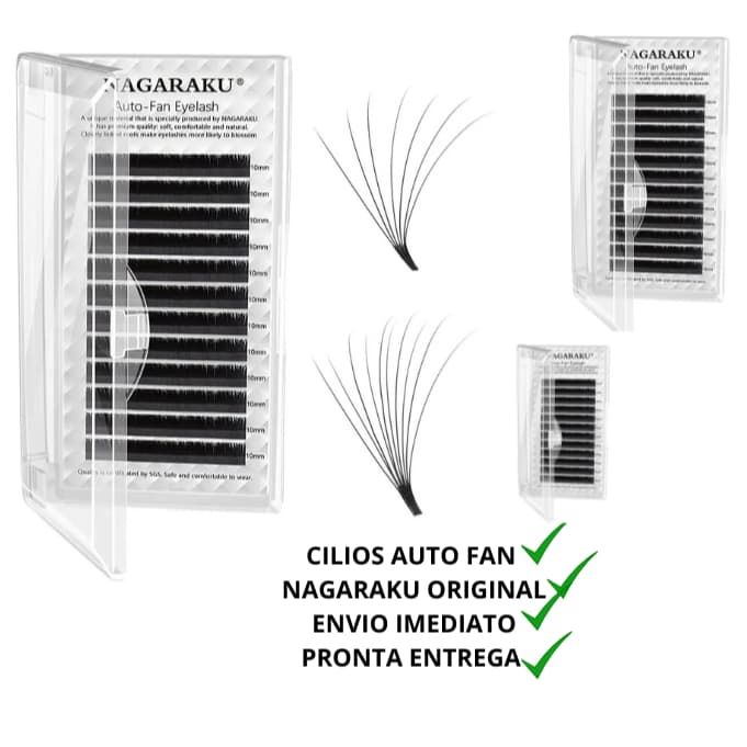 Cílios Nagaraku Auto Fan Volume Russo 0.07D Mix | Pronta Entrega Fans Pronto Eyelash Design