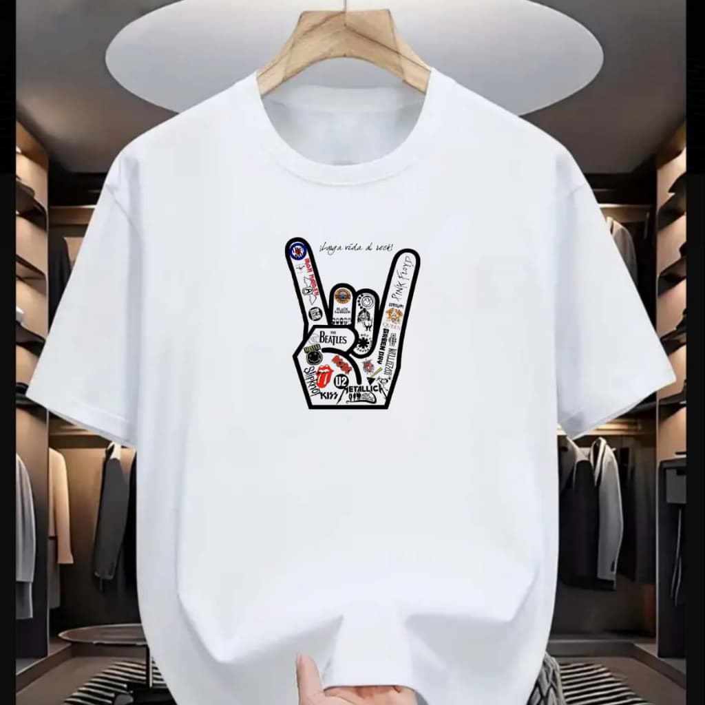 Camiseta Casual Passeio ROCK Antigas Musica 100% Algodão